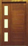 M003 puerta entrada moderna de madera con lateral