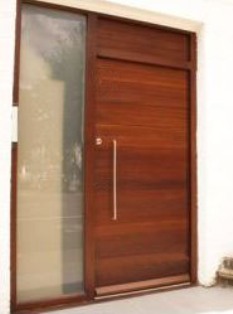 M029 puerta de madera con pao fijo vidriado 