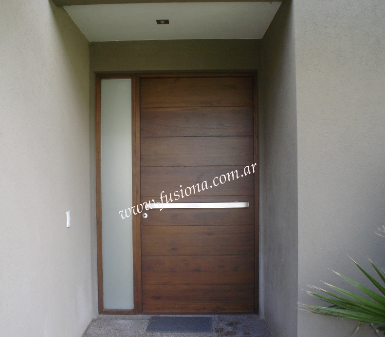M119 puerta de madera con pao fijo vidriado