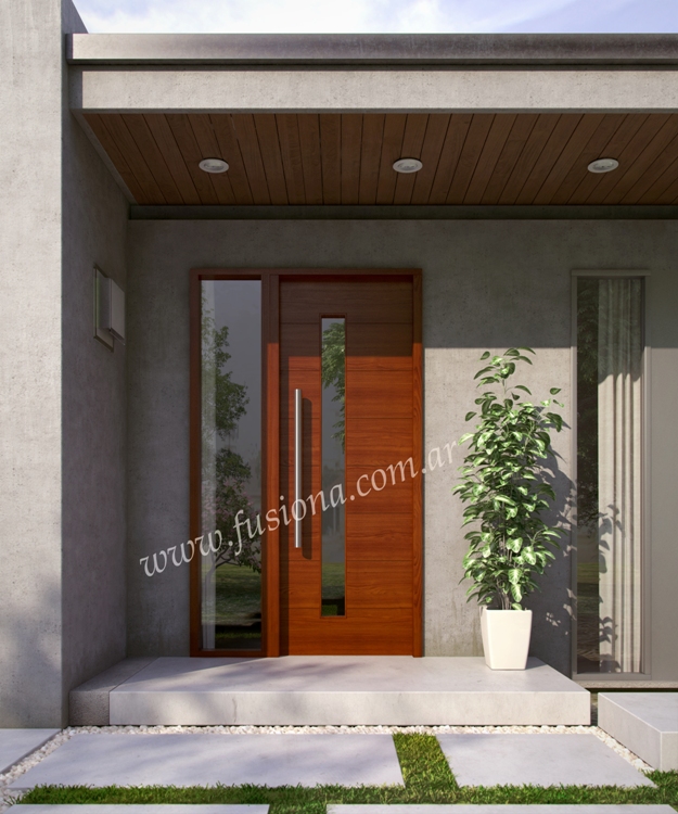 S002 puerta de madera con ventanita vertical